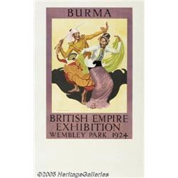 BRITISH EMPIRE EXHIBITION 1924 POSTER BURMA Briti