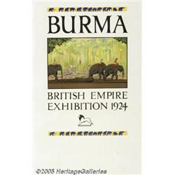 BRITISH EMPIRE EXHIBITION POSTER BURMA1924 Britis