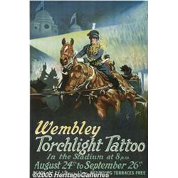 1924 WEMBLEY TORCHLIGHT TATTOO POSTER Torchlight 