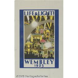 1925 WEMBLEY B.E.E. LIFE AND LIGHT POSTER British