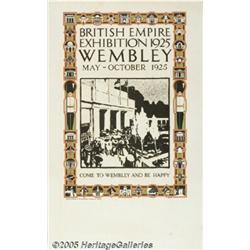 1925 BRITISH EMPIRE EXHIBITION WEMBLEY POSTER Bri
