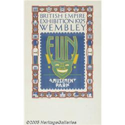 1925 WEMBLEY B.E.E. AMUSEMENT PARK POSTER Amuseme