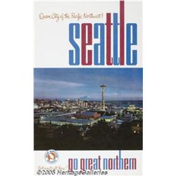 GREAT NORTHEN RAIL TRAVEL POSTER SEATTLE 1963 Gre