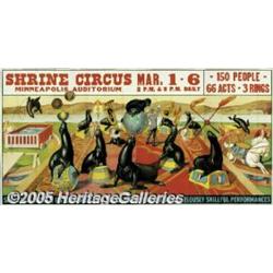 C1935 SHRINE CIRCUS POSTER SEALS 80" X 160" Shrin
