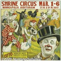 C1935 SHRINE CIRCUS POSTER OTTO THE CLOWN Shrine 