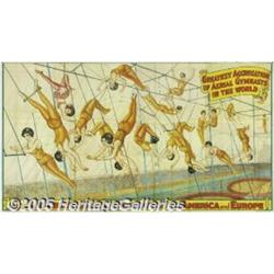 C1935 AERIALIST CIRCUS POSTER 174" X 80" Shrine C