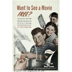 WORLD WAR II POSTER FREE MOVIE TICKETS 1944 Want 
