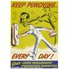 Image 2 : WORLD WAR II POSTER KEEP PUNCHING 1943 Keep Punch