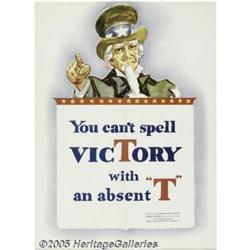 WORLD WAR II POSTER UNCLE SAM/VICTORY 1942 You Ca