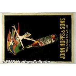 1923 ITALIAN ADVERTISING POSTER HOPPS MARSALA Hop