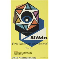1957 MILAN INTERNATIONAL TRADE FAIR POSTER Milan 
