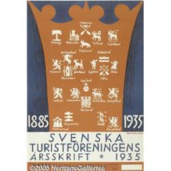 1935 TRAVEL POSTER SWEDEN HERALDIC IMAGES Sweden 