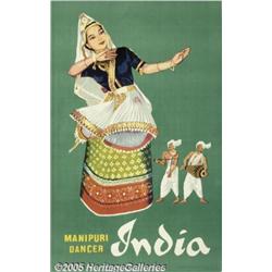 1959 PAIR OF TRAVEL POSTERS INDIA India (Glasgow 