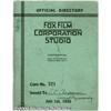 Image 1 : Fox Studio Directory (1935) (72 Pages). This is a