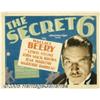 Image 2 : The Secret Six (MGM, 1931) Title Lobby Card (11" 