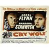 Image 1 : Cry Wolf (Warner Brothers, 1947) Half Sheet (22" 