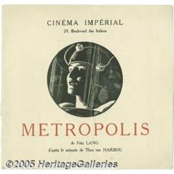 Metropolis (UFA, 1927) French Program (Multiple P