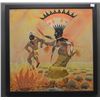 Image 1 : NAVAJO INDIAN SAND PAINTING (MEDICINE CROW)