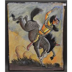 NAVAJO INDIAN PAINTING (TSINAJINNE)