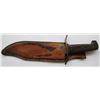 Image 1 : VINTAGE WESTERN BOWIE KNIFE WITH LEATHER SHEATH.