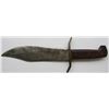 Image 2 : VINTAGE WESTERN BOWIE KNIFE WITH LEATHER SHEATH.