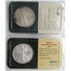 Image 1 : 2000 & 2004 AMERICAN SILVER EAGLES