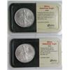 Image 1 : 2001 & 2002 AMERICAN SILVER EAGLES