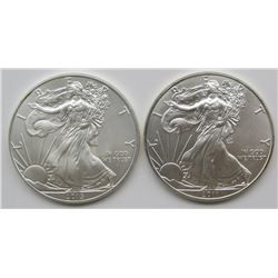 2011 & 2013 AMERICAN SILVER EAGLES