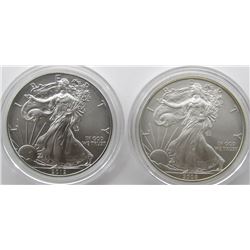 2008 NO COA & 2012 AMERICAN SILVER EAGLES