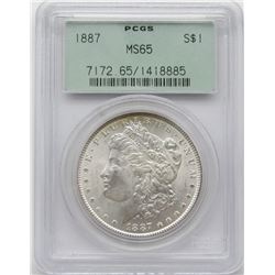 1887 MORGAN SILVER DOLLAR PCGS MS65