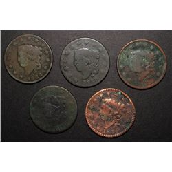 5-LARGE CENTS