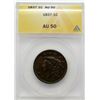 1837 LARGE CENT ANACS AU50