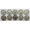10-1943 MERCURY SILVER DIMES AU/BU