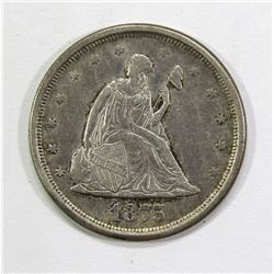 1875-S TWENTY CENT PIECE- XF