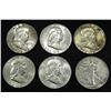 Image 1 : (6) FRANKLIN MIXED HALF DOLLARS AU/BU