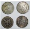 Image 2 : 4-SILVER DOLLARS;MIXED DATES/MINT MARKS/GRADES