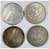 Image 2 : 4-SILVER DOLLARS;MIXED DATES/MINT MARKS/GRADES