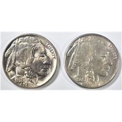 1936-S CH BU & 38-D GEM BU BUFFALO NICKELS