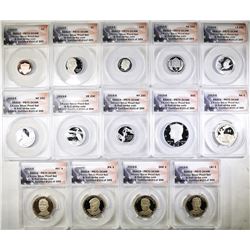 2015-S 14-COIN SILVER PROOF SET  ANACS PR-70 DECAM