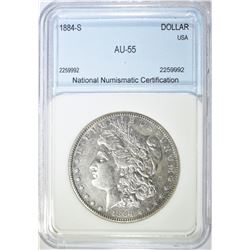 1884-S MORGAN DOLLAR NNC AU BU