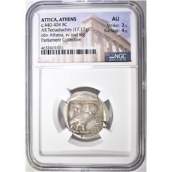 440-404 ATTICA, ATHENS  TETRADRACHM  NGC  AU