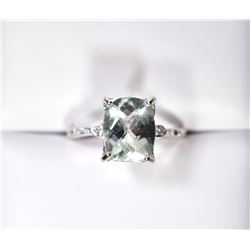 CHECKERBOARD EMERALD CUT GREEN AMETHYST AND