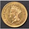 Image 1 : 1858 GOLD $1 INDIAN PRINCESS HEAD CH BU
