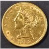 Image 1 : 1889 GOLD $5 LIBERTY HEAD CH BU  MOTTO ABOVE EAGLE