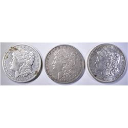 1881-O cleaned, 82 VF/XF & 91-O XF MORGAN DOLLARS