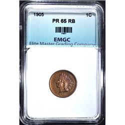 1905 INDIAN CENT, EMGC GEM PROOF RB