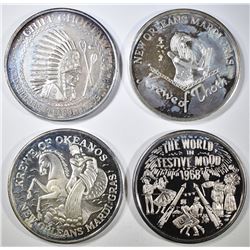 4-SILVER MARDI GRAS COINS