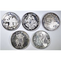 5-SILVER MARDI GRAS COINS