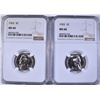 Image 1 : (2) 1965 NICKELS NGC MS-66