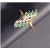 Image 1 : 14KT GOLD DIAMOND & EMERALD  LADIES RING